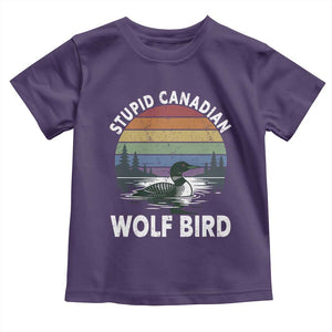 Stupid Canadian Wolf Bird Toddler T Shirt Sarcastic Animal Meme TS14 Purple Print Your Wear