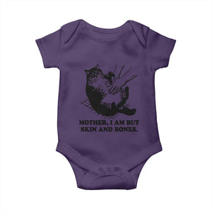 Funny Cat Mom Cat Lover Baby Onesie Mother I Am But Skin and Bones TS14 Purple Print Your Wear