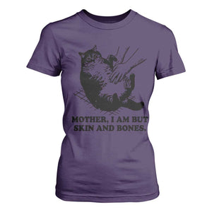 Funny Cat Mom Cat Lover T Shirt For Women Mother I Am But Skin and Bones TS14 Purple Print Your Wear