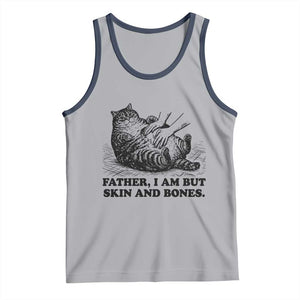 Funny Cat Dad Cat Lover Tank Top Father I Am But Skin and Bones TS14 Athletic Heather Navy Print Your Wear