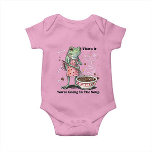 Funny Frog Valentine Meme Baby Onesie That Is It You Are Going In The Soup TS14 Light Pink Print Your Wear