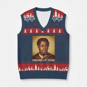 Nat Turner V-Neck Knit Sweater Vest Black History Month TS14 Navy Red Print Your Wear