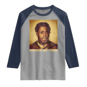 Nat Turner Raglan Shirt Black History Month TS14 Sport Gray Navy Print Your Wear