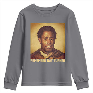 Nat Turner Youth Sweatshirt Black History Month TS14 Charcoal Print Your Wear