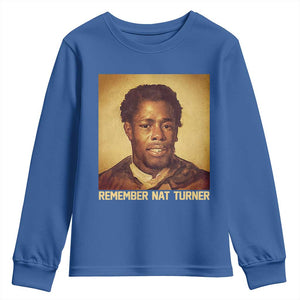 Nat Turner Youth Sweatshirt Black History Month TS14 Royal Blue Print Your Wear
