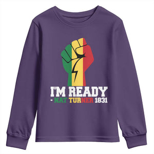 Nat Turner Quote Youth Sweatshirt Black History African American TS14 Purple Print Your Wear