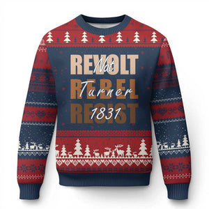 Nat Turner Quote Ugly Christmas Sweater Black History Month TS14 Navy Red Print Your Wear