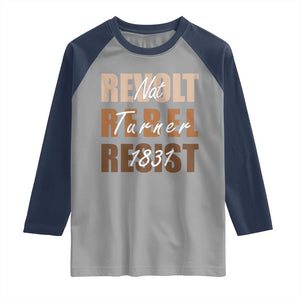 Nat Turner Quote Raglan Shirt Black History Month TS14 Sport Gray Navy Print Your Wear