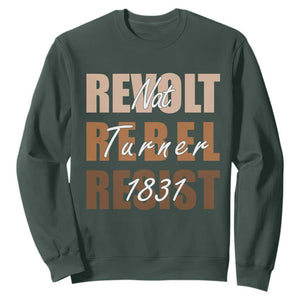 Nat Turner Quote Sweatshirt Black History Month TS14 Dark Forest Green Print Your Wear