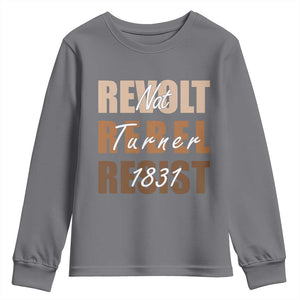 Nat Turner Quote Youth Sweatshirt Black History Month TS14 Charcoal Print Your Wear