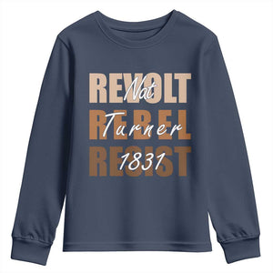 Nat Turner Quote Youth Sweatshirt Black History Month TS14 Navy Print Your Wear