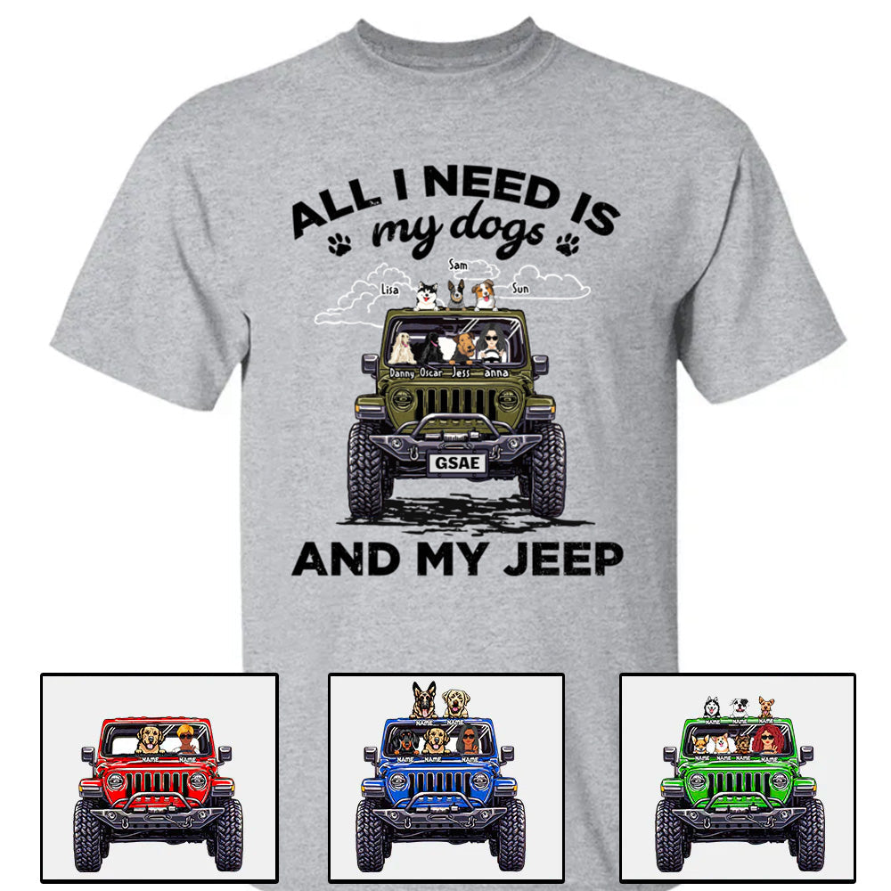 Jeep Girl Personalized Shirt All I Need Is My Dogs and My Jeep CTM00 Hoodie Youth Custom - Printyourwear