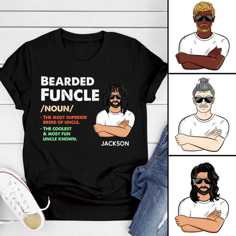 Personalized World Beard Day Bearded Funcle Gift For Him T Shirt CTM Custom - Printyourwear