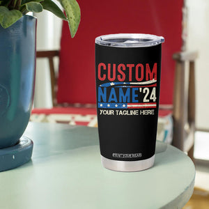 Personalized 2024 Election Tumbler Cup Custom Name 47th US President Supporter Retro CTM02 Print Your Wear