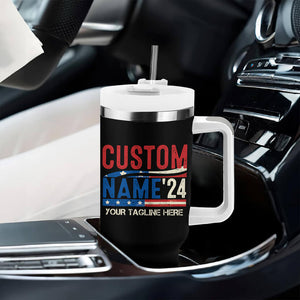Personalized 2024 Election Tumbler With Handle Custom Name 47th US President Supporter Retro CTM02 Print Your Wear