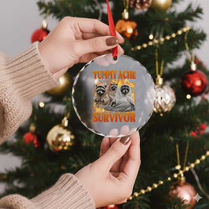 Tummy Ache Survivor Raccoon Meme Crystal Glass Ornament TS10 Print Your Wear