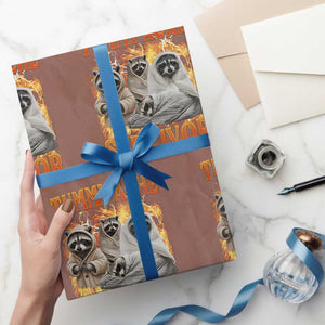 Tummy Ache Survivor Raccoon Meme Wrapping Paper Roll TS10 Mocha Print Your Wear