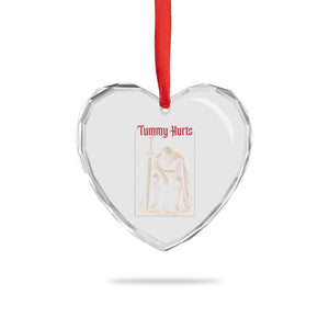 Tummy Hurts Heart Crystal Glass Ornament Funny Medieval Knight Dark Meme TS14 Print Your Wear