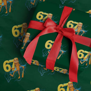 Tung Tung Sahur Six Seven Meme Wrapping Paper Roll Funny Gen Z Alpha Gift TS12 Green Print Your Wear