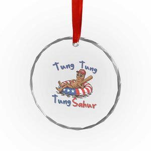 Tung Tung Tung Sahur Italian Brainrot 4th of July Crystal Glass Ornament TS14 Print Your Wear