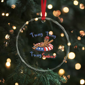 Tung Tung Tung Sahur Italian Brainrot 4th of July Crystal Glass Ornament TS14 Print Your Wear