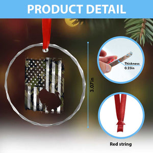 Turkey Hunting Camo US American Flag Thanksgiving Crystal Glass Ornament TS11 Print Your Wear