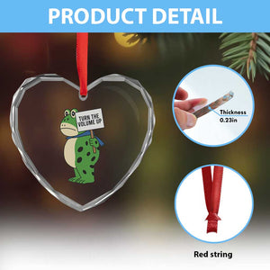 Turn The Volume Up Heart Crystal Glass Ornament Resist Frog Portland Protest TS14 Print Your Wear