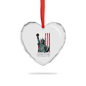 Turn The Volume Up Heart Crystal Glass Ornament Statue of Liberty Patriotic American Flag TS14 Print Your Wear