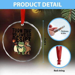 Turn The Volume Up Resist Crystal Glass Ornament Portland Frog Bear Penguin Protester TS14 Print Your Wear