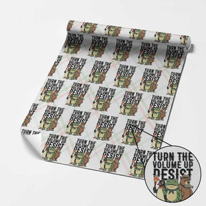 Turn The Volume Up Resist Wrapping Paper Roll Portland Frog Bear Penguin Protester TS14 Christmas Plaid Print Your Wear