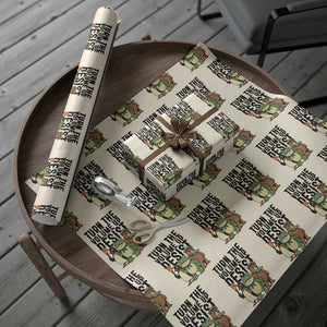 Turn The Volume Up Resist Wrapping Paper Roll Portland Frog Bear Penguin Protester TS14 Beige Print Your Wear