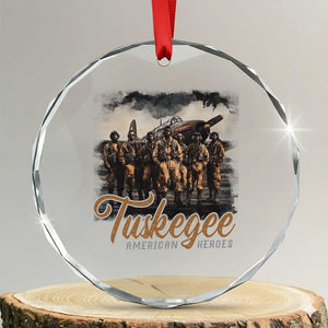 Tuskegee Airmen Crystal Glass Ornament African American Heroes WW2 Tribute Black History Month TS10 Transparent Glass 3'' Circle Print Your Wear