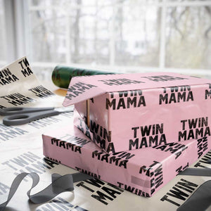 Twin Mama Wrapping Paper Roll Pregnancy Announcement New Mom Mothers Day Gift TS10 Light Pink Print Your Wear