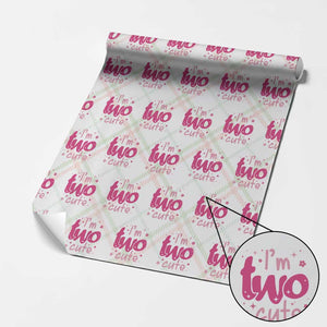 Two Birthday Girl Wrapping Paper Roll Pink 2nd Bday Im Two Cute TS10 Christmas Plaid Print Your Wear