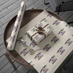 Two Fiddy USA 250th Anniversary Wrapping Paper Roll United States Flag July 4th 2026 1776 Patriotic Humor