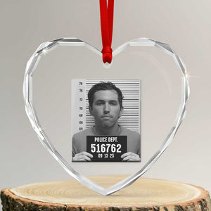 Tyler Robinson Mugshot Heart Crystal Glass Ornament Justice For Charlie Kirk TS02 Transparent Glass 3'' Heart Print Your Wear