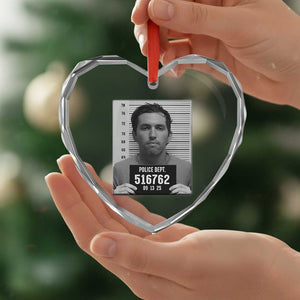 Tyler Robinson Mugshot Heart Crystal Glass Ornament Justice For Charlie Kirk TS02 Print Your Wear
