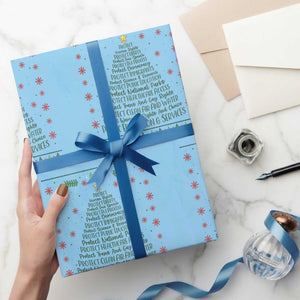 Ugly Activist Christmas Tree Wrapping Paper Roll Human Rights Xmas Gift TS12 Light Blue Print Your Wear