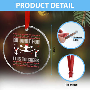 Ugly Christmas Cheerleading Crystal Glass Ornament Oh What Fun It Is To Cheer Gift TS12 Print Your Wear
