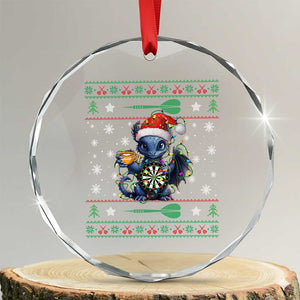 Ugly Christmas Dragon Dart Player Crystal Glass Ornament Gift For Dartist TS12 Transparent Glass 3'' Circle Print Your Wear