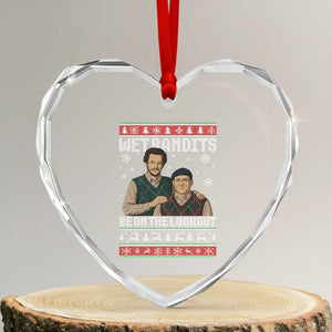Ugly Christmas Movie Heart Crystal Glass Ornament Funny Wet Bandits Home Xmas Alone TS10 Transparent Glass 3'' Heart Print Your Wear