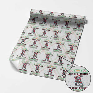Ugly Christmas Sweater Santa Playing Hockey Wrapping Paper Roll Jingle Bells Hockey Smells TS12 Christmas Plaid Print Your Wear