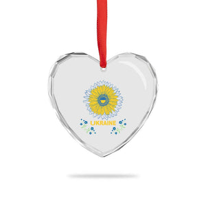 Ukraine Sunflower Heart Crystal Glass Ornament Ukrainian Flag TS02 Print Your Wear