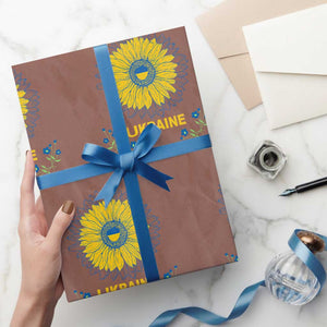 Ukraine Sunflower Wrapping Paper Roll Ukrainian Flag TS02 Mocha Print Your Wear