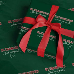 Ultrasound Tech Christmas Wrapping Paper Roll Technologist Gift Sonographer Sonography Student TS10 Green Print Your Wear