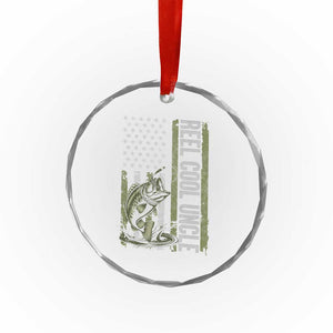 Uncle Fishing Crystal Glass Ornament Reel Cool Uncle Fisherman US Flag TS10 Print Your Wear