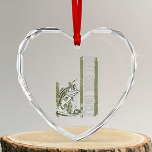 Uncle Fishing Heart Crystal Glass Ornament Reel Cool Uncle Fisherman US Flag TS10 Transparent Glass 3'' Heart Print Your Wear