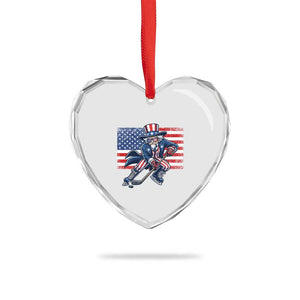 Uncle Sam Hockey Player 4th of July American Flag Heart Crystal Glass Ornament TS14 Print Your Wear
