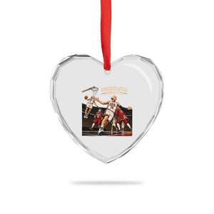 Undefeated Since 1776 George Washington Basketball Heart Crystal Glass Ornament Funny USA Dream Team Founding Fathers Slam Dunk Patriotic Sports