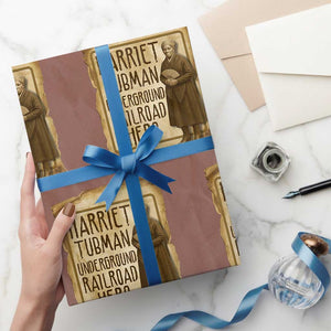 Underground Railroad Hero Harriet Tubman Wrapping Paper Roll Feminist History Gift TS12 Mocha Print Your Wear